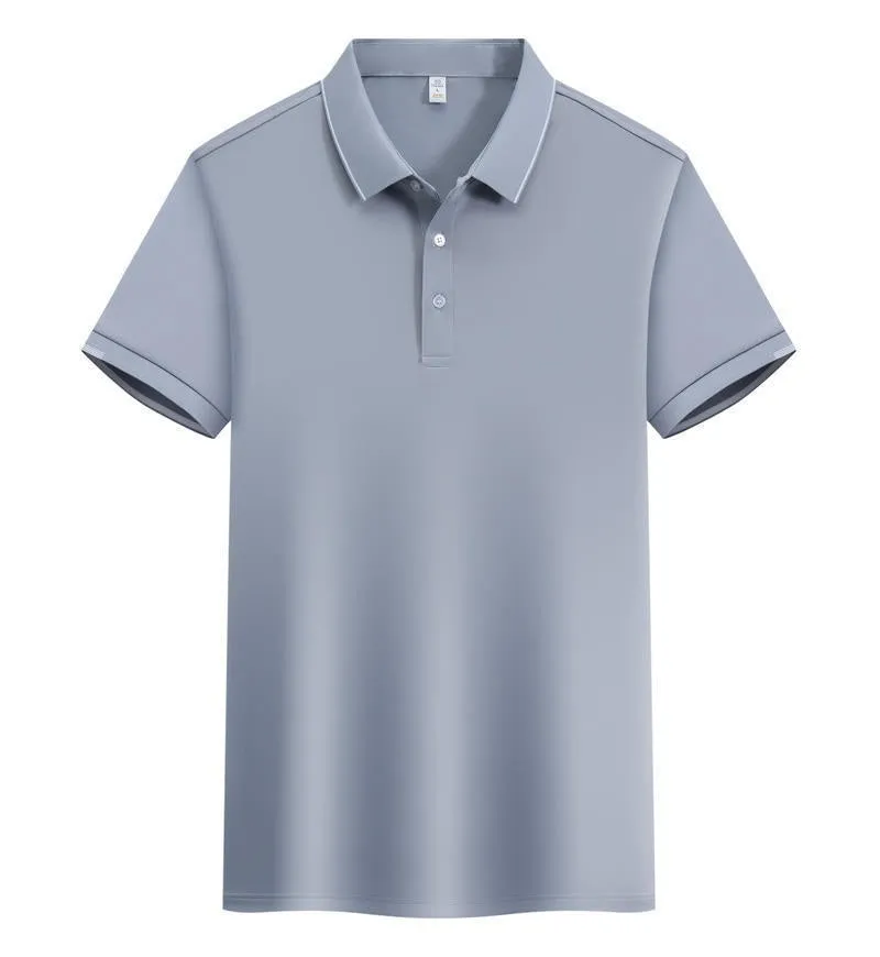 Men's loose fit cotton blend polo shirt with a two-tone collar detail in a selection of colours.