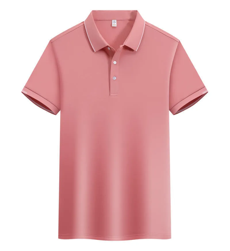 Men's loose fit cotton blend polo shirt with a two-tone collar detail in a selection of colours.