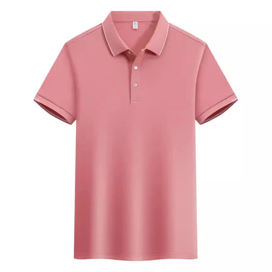 Men's loose fit cotton blend polo shirt with a two-tone collar detail in a selection of colours.