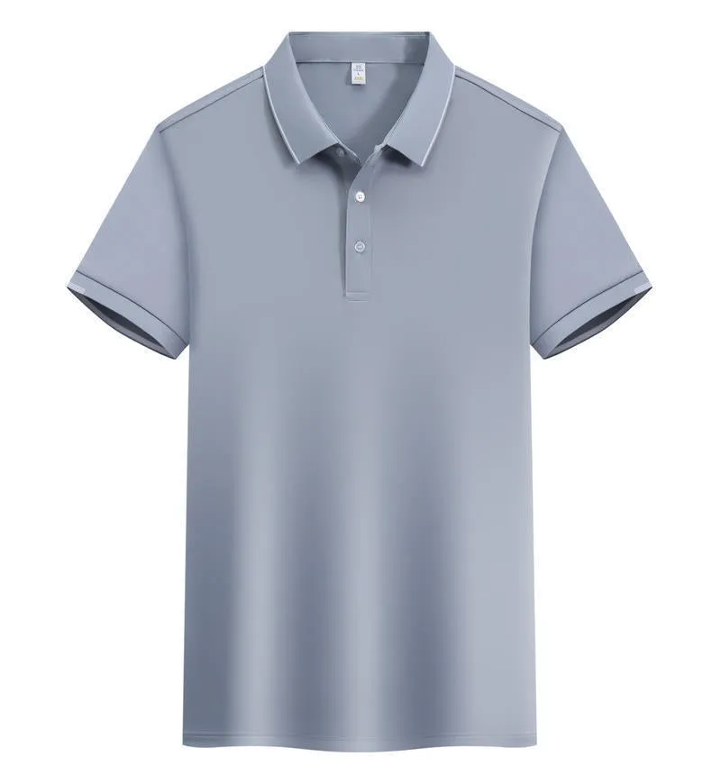 Men's loose fit cotton blend polo shirt with a two-tone collar detail in a selection of colours.