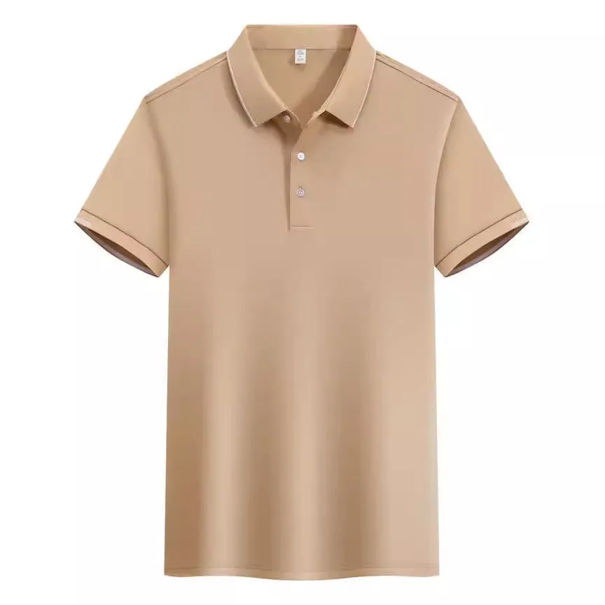 Men's loose fit cotton blend polo shirt with a two-tone collar detail in a selection of colours.