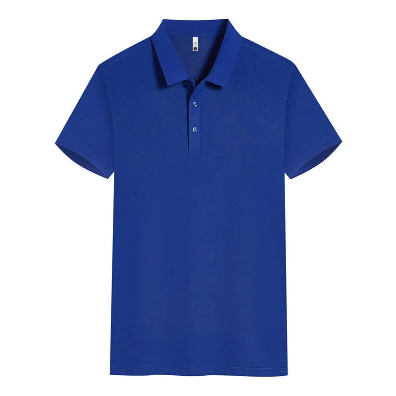 Men's sky blue lapel short sleeve casual shirt made from cool silk cotton blend fabric