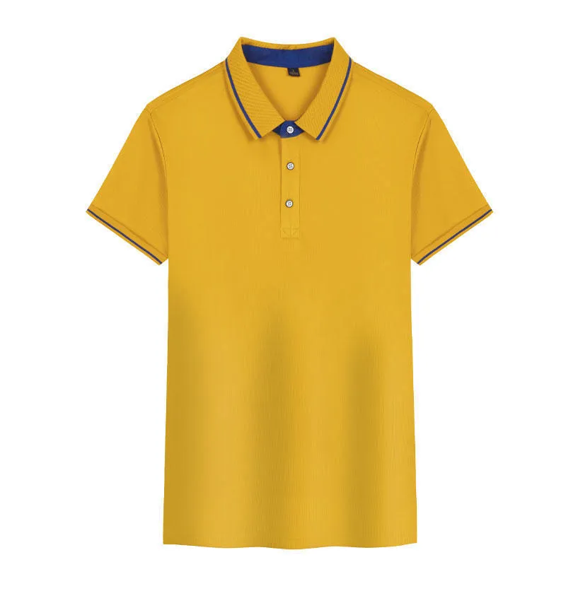 Quick-drying Korean style polo shirt in loose fit with asymmetric detail and short sleeves