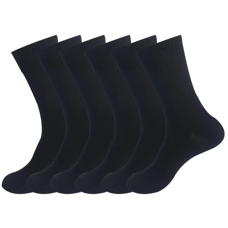 Mid-calf length sports socks in black, white, and grey colours