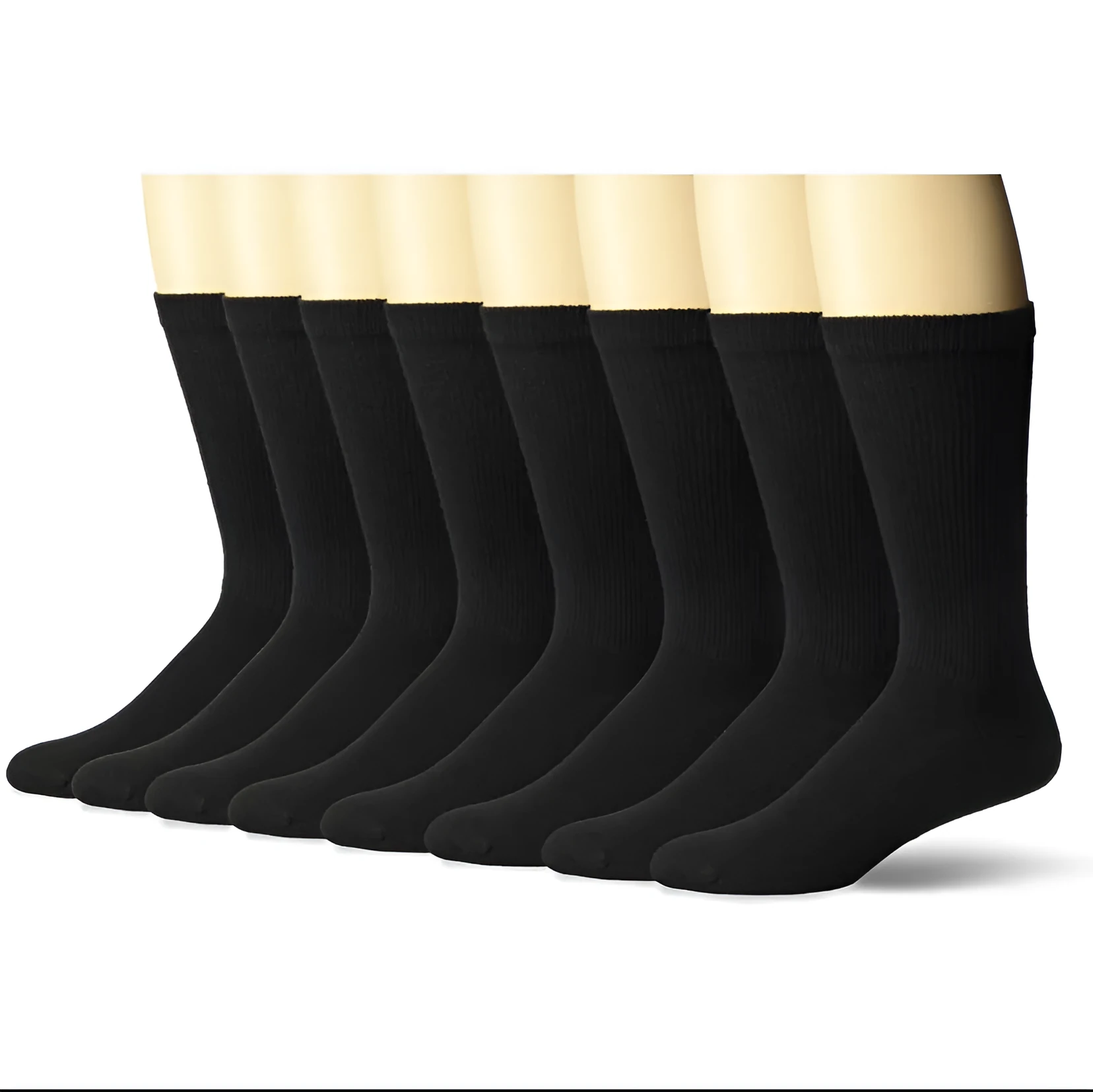 Mid-calf length sports socks in black, white, and grey colours