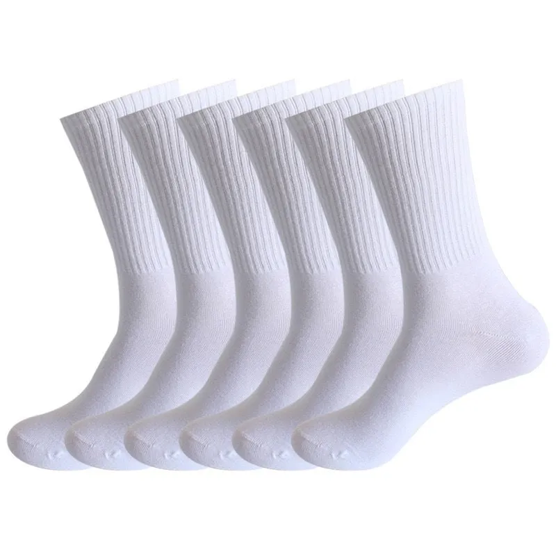 Mid-calf length sports socks in black, white, and grey colours