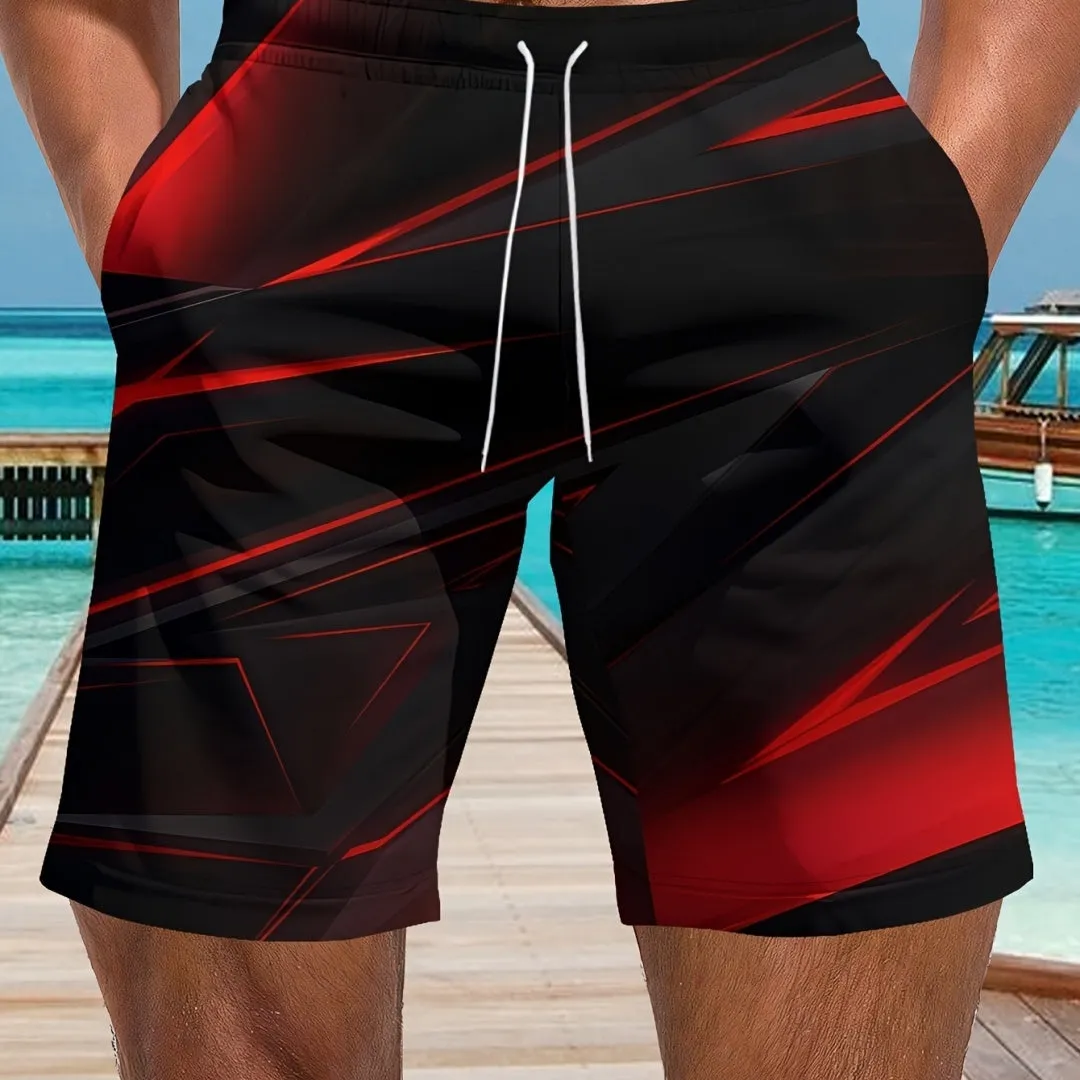 Man wearing loose-fit light grey casual summer shorts with a micro-elastic waistband.
