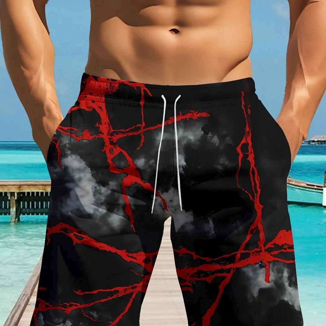 Man wearing loose-fit light grey casual summer shorts with a micro-elastic waistband.