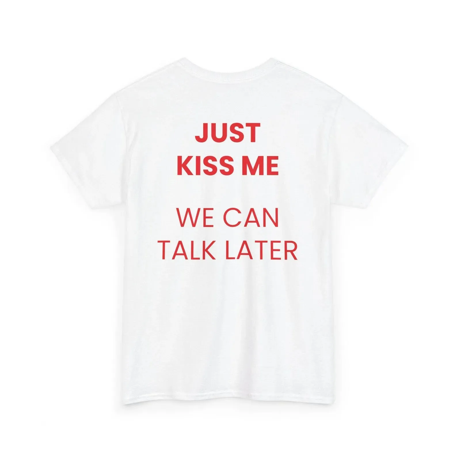 Men's printed short sleeve cotton t-shirt on a hanger showing street fashion design.