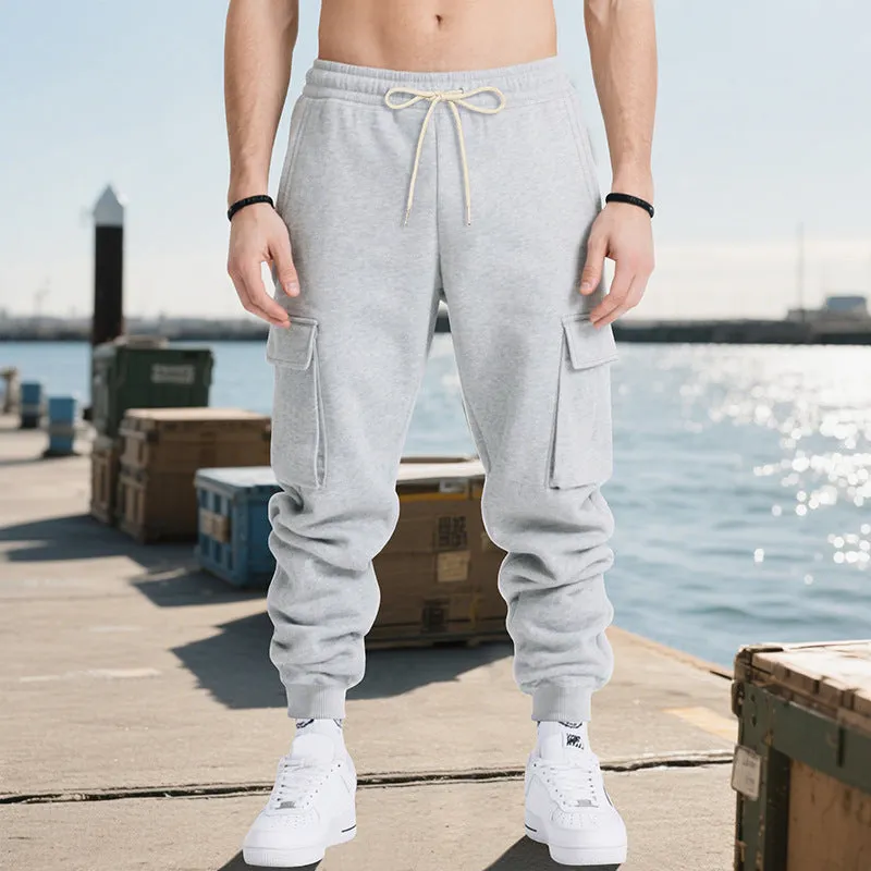 Men's loose fit multi-pocket work trousers in elastic fabric available in multiple colours and sizes