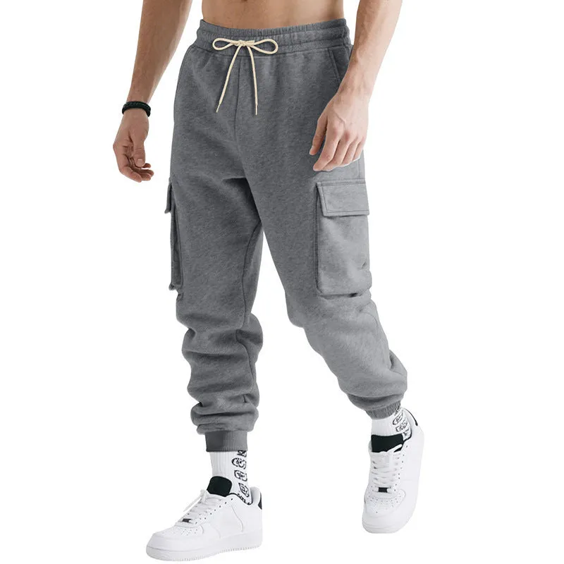 Men's loose fit multi-pocket work trousers in elastic fabric available in multiple colours and sizes
