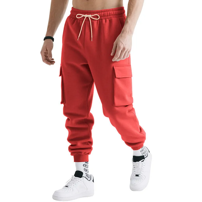 Men's loose fit multi-pocket work trousers in elastic fabric available in multiple colours and sizes