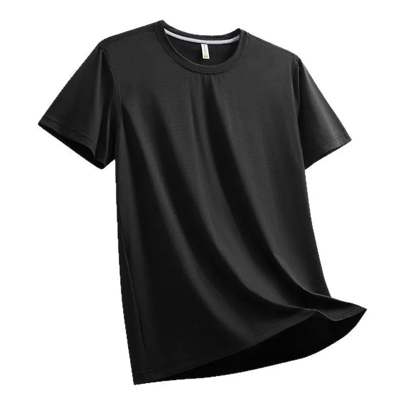 Men's ice water cube brocade design nylon t-shirt in loose fit for summer sports wear