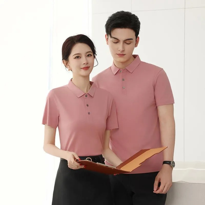 Polo collar cotton work shirt short sleeve available in multiple colours including black and navy blue, sizes S to 5XL