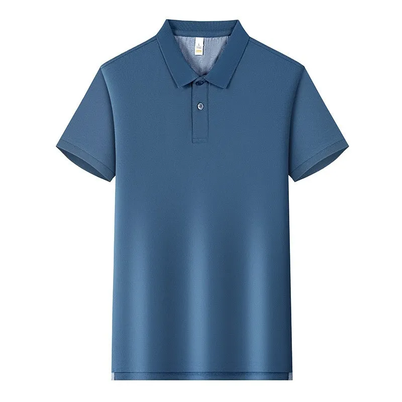 220g Back of Turtle split solid colour polo collar t-shirt in cotton blend fabric