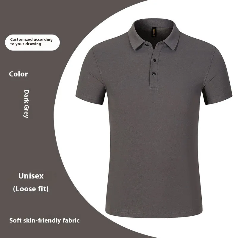 Men's cotton blend regular fit short-sleeved polo shirt in white, black, dark gray, dark blue, red, light blue