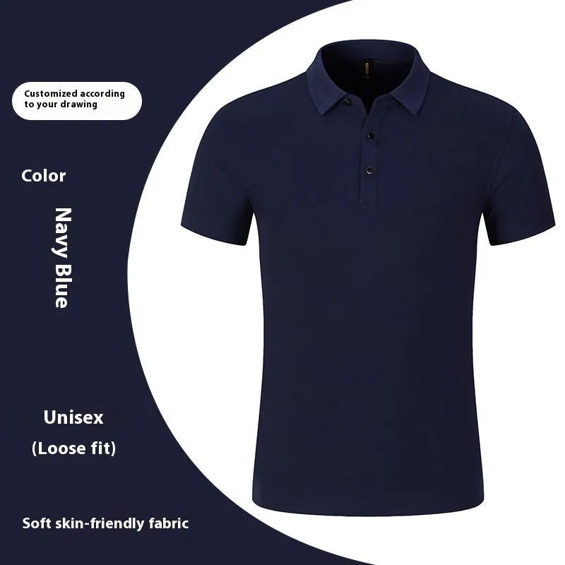 Men's cotton blend regular fit short-sleeved polo shirt in white, black, dark gray, dark blue, red, light blue