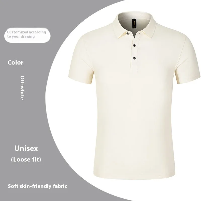 Men's cotton blend regular fit short-sleeved polo shirt in white, black, dark gray, dark blue, red, light blue