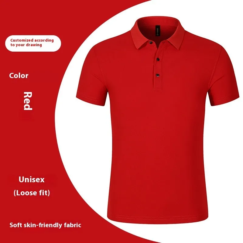 Men's cotton blend regular fit short-sleeved polo shirt in white, black, dark gray, dark blue, red, light blue