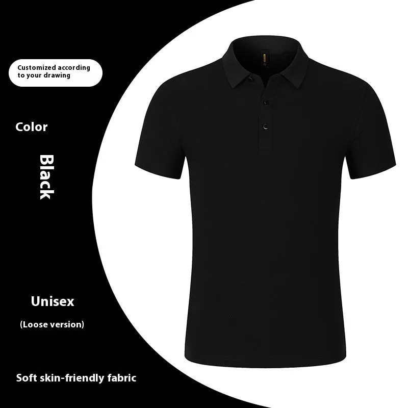 Men's cotton blend regular fit short-sleeved polo shirt in white, black, dark gray, dark blue, red, light blue