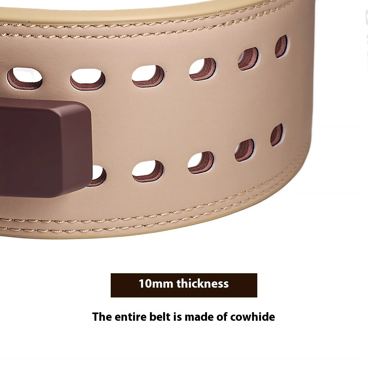 Cartoon full cowhide leather fitness belt in brown colour showing waist support design for bodybuilding