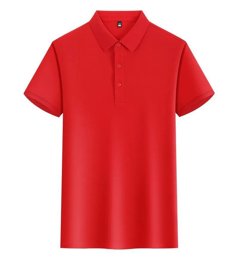 Unisex lapel polo shirt in light blue with short sleeves and slit sides, 100% polyester