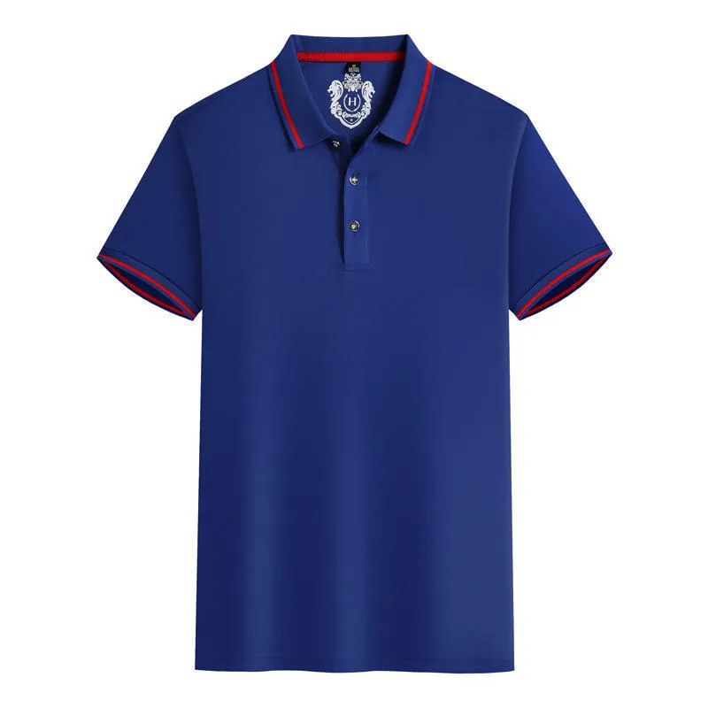 Summer work lapel polo shirt in eight colours with short sleeves and straight fit