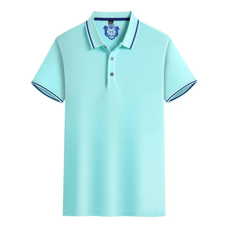 Summer work lapel polo shirt in eight colours with short sleeves and straight fit