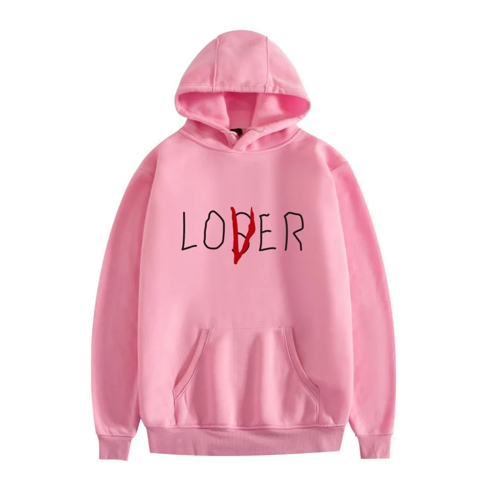 Cotton hooded sweater for men and women, long sleeve round neck loose fit, available in black grey navy blue pink red white, sizes XS to 4XL