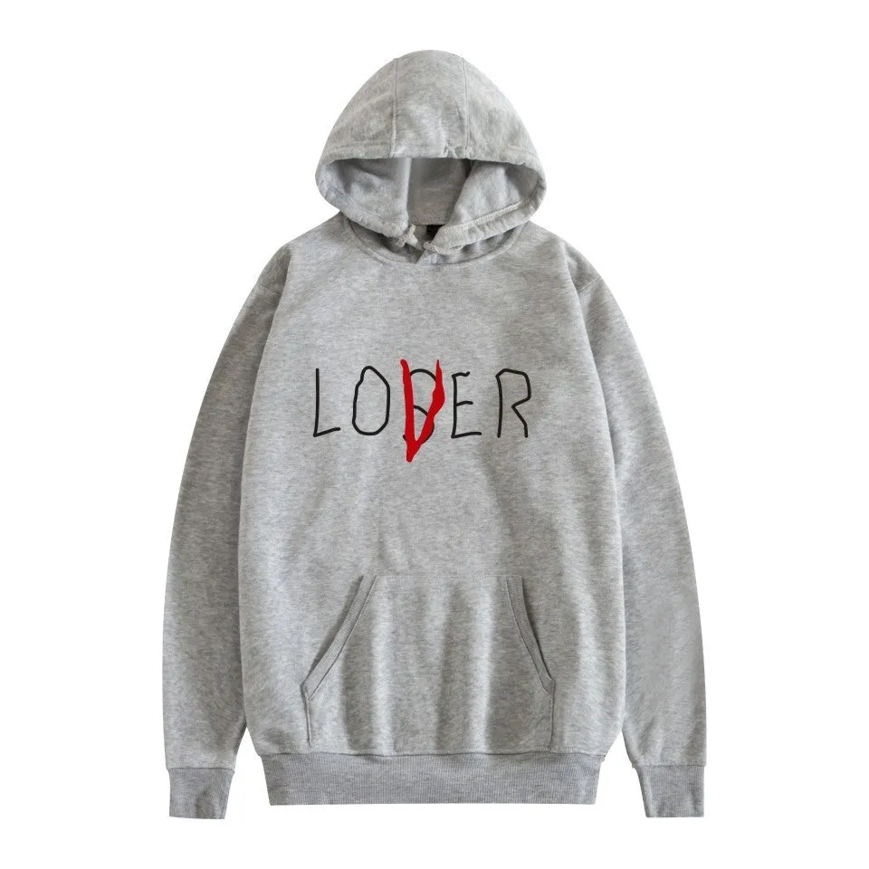 Cotton hooded sweater for men and women, long sleeve round neck loose fit, available in black grey navy blue pink red white, sizes XS to 4XL