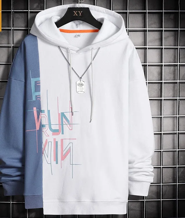 Hip hop alphabet Korean hoodie man long sleeve pullover in polyester fibre