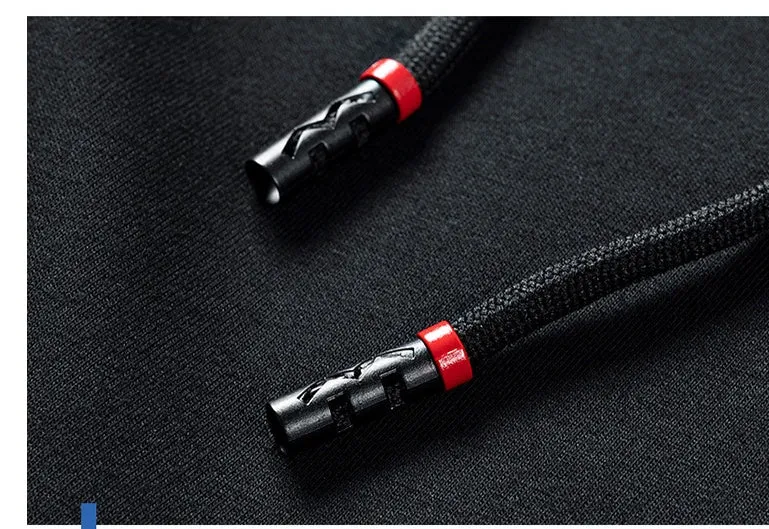Men's Cotton Pullover Hoodie with Standing Collar Long Sleeves Athletic Style Loose Fit for Spring Autumn Leisure Daily Wear Black