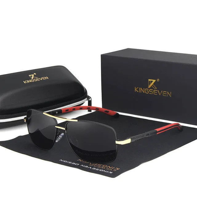 Men's round aluminium frame polarised UV400 sunglasses in gold brown