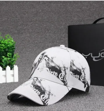 Men fashion hat casual dad baseball cap adjustable cotton black white outdoor sun protection