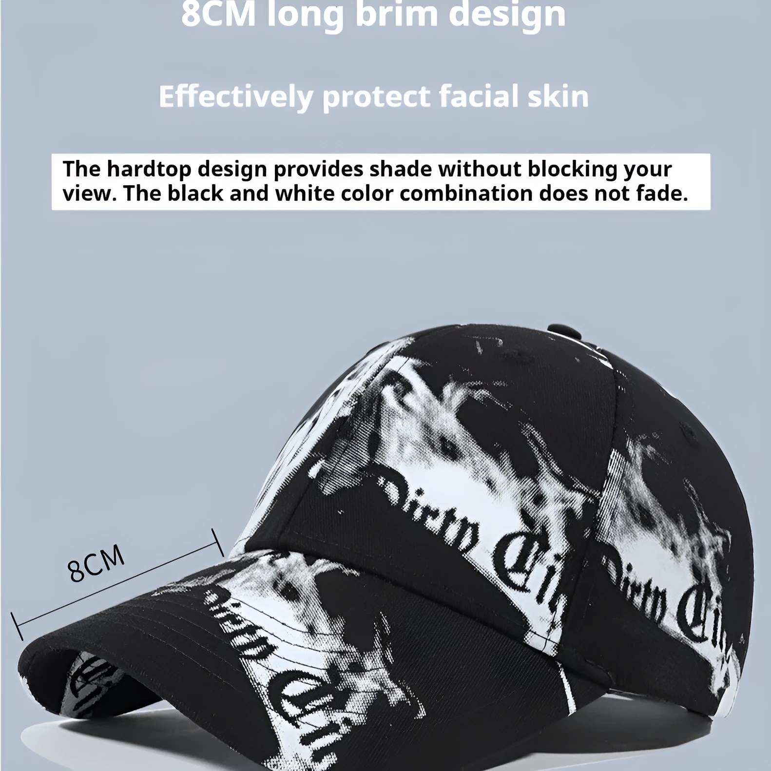 Men fashion hat casual dad baseball cap adjustable cotton black white outdoor sun protection