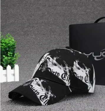 Men fashion hat casual dad baseball cap adjustable cotton black white outdoor sun protection