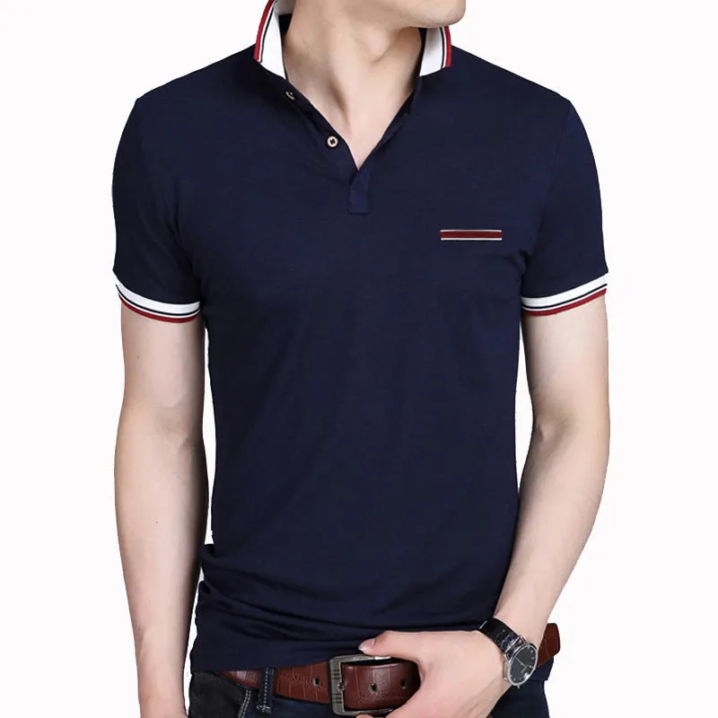 Men's lapel short sleeve T-shirt in 100% combed cotton with geometric collage print, black colour option