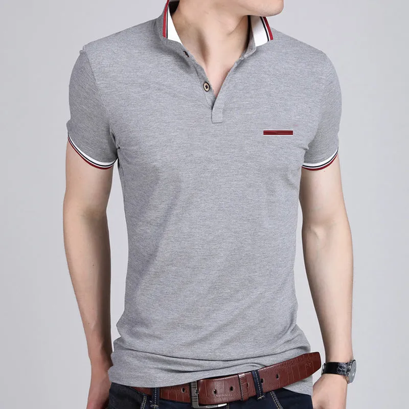 Men's lapel short sleeve T-shirt in 100% combed cotton with geometric collage print, black colour option