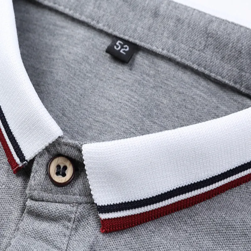 Men's lapel short sleeve T-shirt in 100% combed cotton with geometric collage print, black colour option