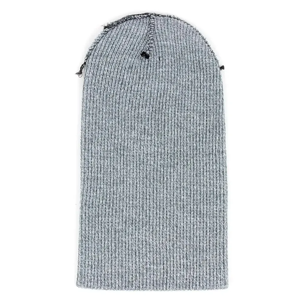 Unisex knitted acrylic beanie in army green on a white background, stretchy 55–60cm fit for outdoor winter use