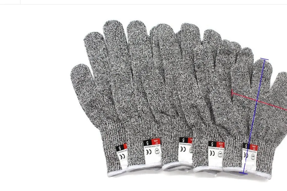 HPPE rubber-dipped cut and stab resistant work gloves in black edge colour