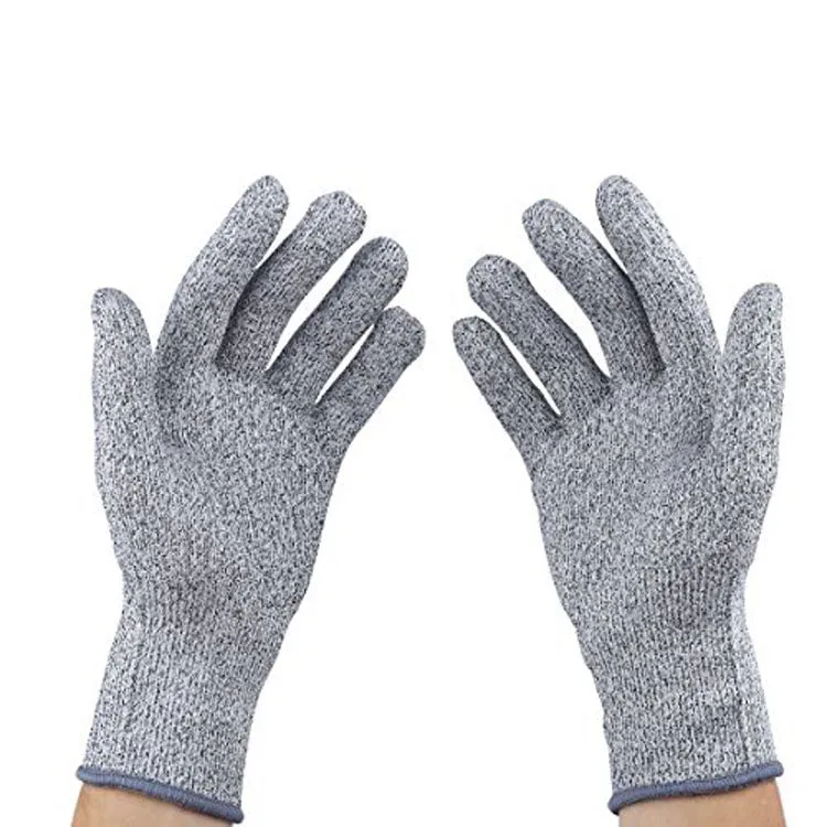 HPPE rubber-dipped cut and stab resistant work gloves in black edge colour