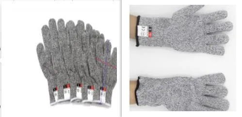 HPPE rubber-dipped cut and stab resistant work gloves in black edge colour