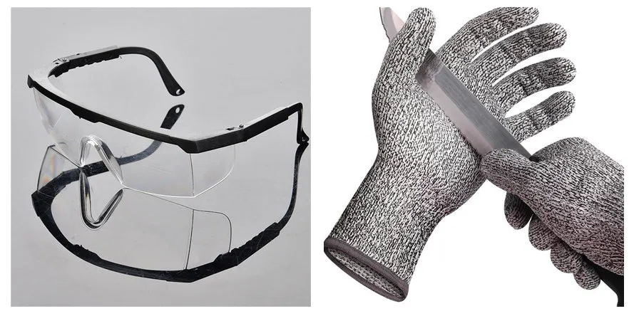 HPPE rubber-dipped cut and stab resistant work gloves in black edge colour