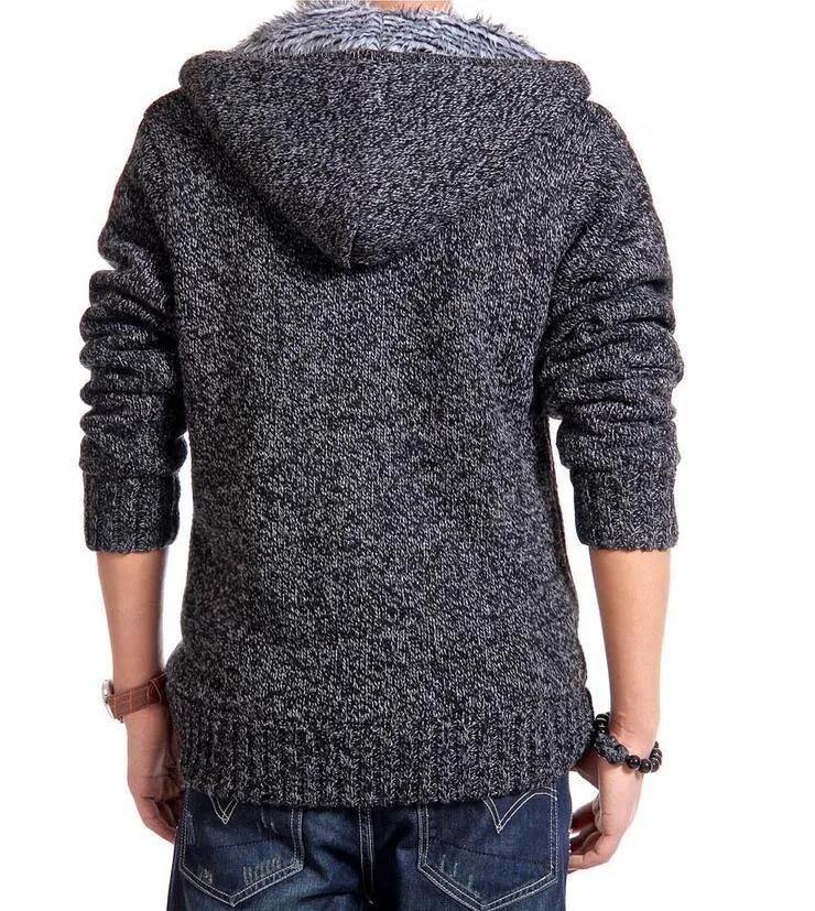 Warm blended wool and acrylic jacket in Black for Asian sizes L to 3XL