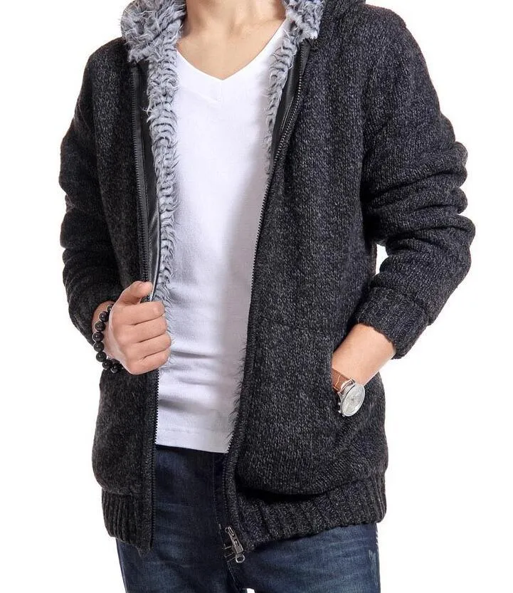Warm blended wool and acrylic jacket in Black for Asian sizes L to 3XL