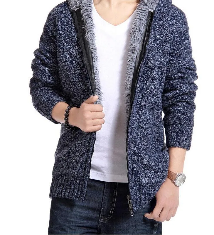 Warm blended wool and acrylic jacket in Black for Asian sizes L to 3XL