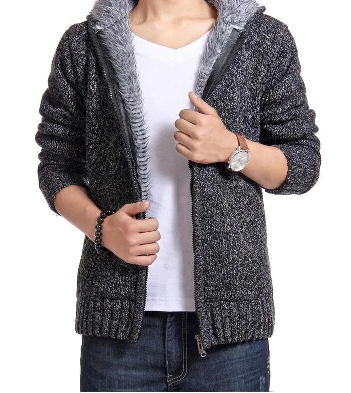 Warm blended wool and acrylic jacket in Black for Asian sizes L to 3XL
