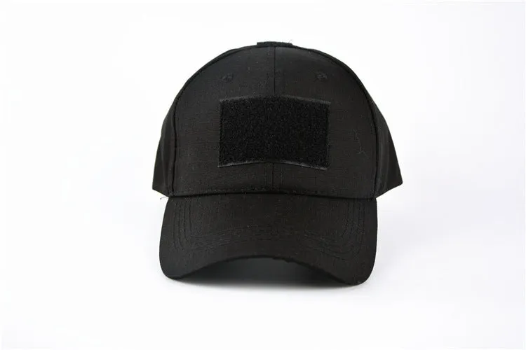 Cotton twill baseball cap with embroidered letters and Velcro fastening in black colour