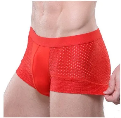 Men's U convex boxer briefs in ice silk fabric available in multiple colours